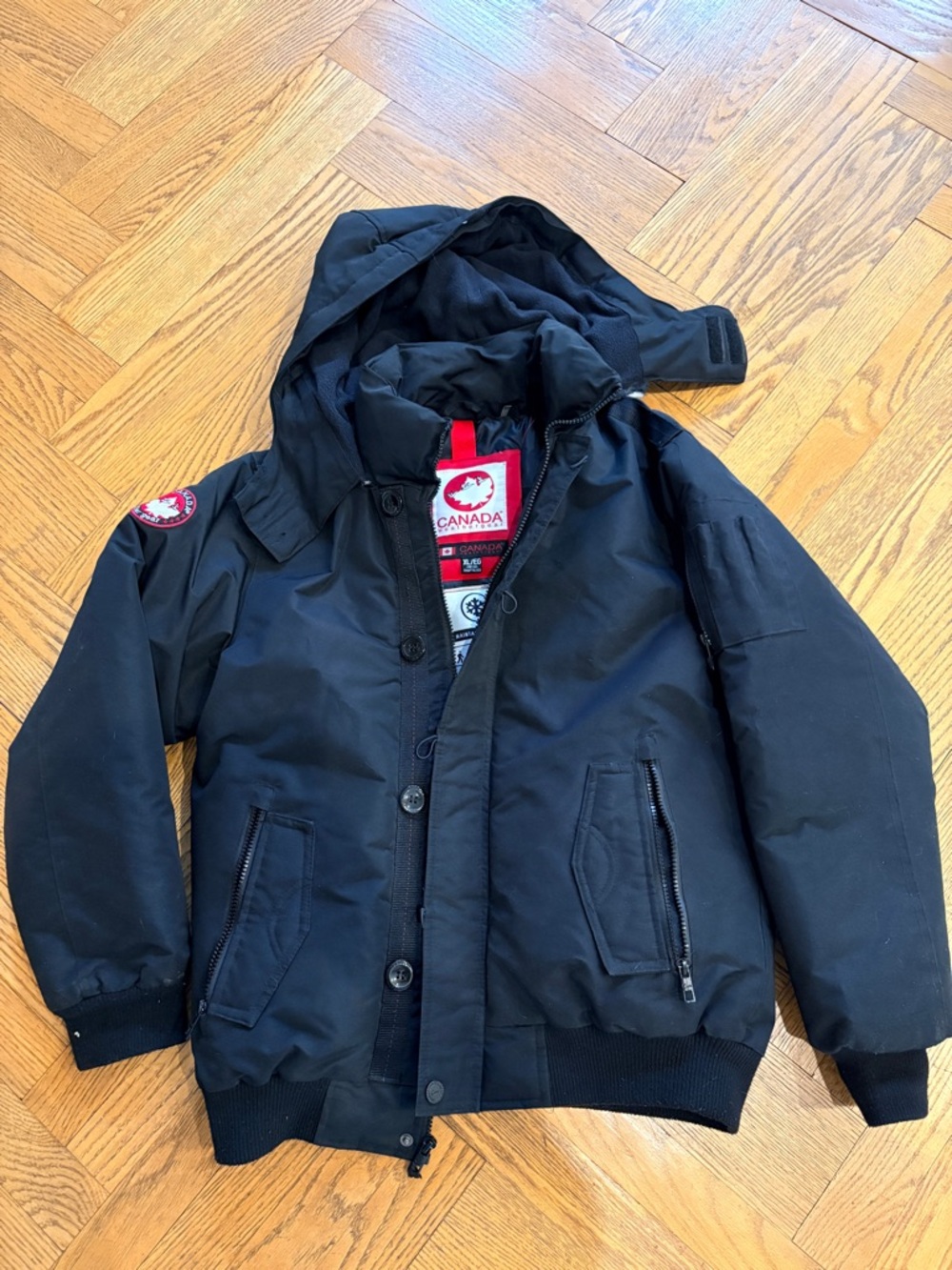 Canada Weather Gear Kids Black Hooded Winter Jacket